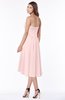 ColsBM Amaya Pastel Pink Mature A-line Strapless Chiffon Knee Length Ruching Bridesmaid Dresses
