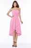 ColsBM Amaya Pink Mature A-line Strapless Chiffon Knee Length Ruching Bridesmaid Dresses