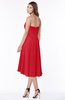 ColsBM Amaya Red Mature A-line Strapless Chiffon Knee Length Ruching Bridesmaid Dresses