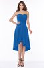 ColsBM Amaya Royal Blue Mature A-line Strapless Chiffon Knee Length Ruching Bridesmaid Dresses