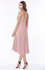 ColsBM Amaya Silver Pink Mature A-line Strapless Chiffon Knee Length Ruching Bridesmaid Dresses