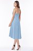 ColsBM Amaya Sky Blue Mature A-line Strapless Chiffon Knee Length Ruching Bridesmaid Dresses