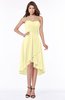ColsBM Amaya Soft Yellow Mature A-line Strapless Chiffon Knee Length Ruching Bridesmaid Dresses