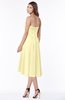 ColsBM Amaya Soft Yellow Mature A-line Strapless Chiffon Knee Length Ruching Bridesmaid Dresses