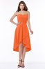 ColsBM Amaya Tangerine Mature A-line Strapless Chiffon Knee Length Ruching Bridesmaid Dresses
