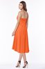 ColsBM Amaya Tangerine Mature A-line Strapless Chiffon Knee Length Ruching Bridesmaid Dresses
