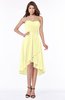ColsBM Amaya Wax Yellow Mature A-line Strapless Chiffon Knee Length Ruching Bridesmaid Dresses