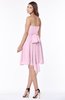 ColsBM Kaylee Baby Pink Gorgeous A-line Sleeveless Half Backless Knee Length Ruching Bridesmaid Dresses