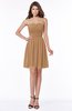 ColsBM Kaylee Light Brown Gorgeous A-line Sleeveless Half Backless Knee Length Ruching Bridesmaid Dresses