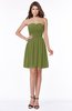 ColsBM Kaylee Olive Green Gorgeous A-line Sleeveless Half Backless Knee Length Ruching Bridesmaid Dresses