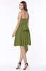 ColsBM Kaylee Olive Green Gorgeous A-line Sleeveless Half Backless Knee Length Ruching Bridesmaid Dresses