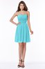 ColsBM Kaylee Turquoise Gorgeous A-line Sleeveless Half Backless Knee Length Ruching Bridesmaid Dresses