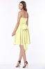 ColsBM Kaylee Wax Yellow Gorgeous A-line Sleeveless Half Backless Knee Length Ruching Bridesmaid Dresses