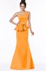 ColsBM Brittany Orange Elegant Mermaid Sleeveless Satin Floor Length Bridesmaid Dresses