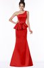 ColsBM Brittany Red Elegant Mermaid Sleeveless Satin Floor Length Bridesmaid Dresses