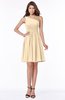 ColsBM Julia Apricot Gelato Classic One Shoulder Sleeveless Chiffon Knee Length Ruching Bridesmaid Dresses
