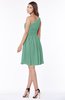 ColsBM Julia Beryl Green Classic One Shoulder Sleeveless Chiffon Knee Length Ruching Bridesmaid Dresses