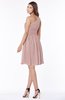 ColsBM Julia Blush Pink Classic One Shoulder Sleeveless Chiffon Knee Length Ruching Bridesmaid Dresses