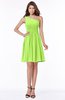 ColsBM Julia Bright Green Classic One Shoulder Sleeveless Chiffon Knee Length Ruching Bridesmaid Dresses
