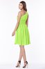 ColsBM Julia Bright Green Classic One Shoulder Sleeveless Chiffon Knee Length Ruching Bridesmaid Dresses