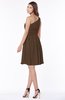 ColsBM Julia Chocolate Brown Classic One Shoulder Sleeveless Chiffon Knee Length Ruching Bridesmaid Dresses