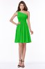 ColsBM Julia Classic Green Classic One Shoulder Sleeveless Chiffon Knee Length Ruching Bridesmaid Dresses