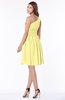 ColsBM Julia Daffodil Classic One Shoulder Sleeveless Chiffon Knee Length Ruching Bridesmaid Dresses