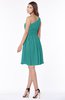 ColsBM Julia Emerald Green Classic One Shoulder Sleeveless Chiffon Knee Length Ruching Bridesmaid Dresses