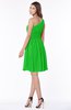ColsBM Julia Jasmine Green Classic One Shoulder Sleeveless Chiffon Knee Length Ruching Bridesmaid Dresses