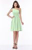 ColsBM Julia Light Green Classic One Shoulder Sleeveless Chiffon Knee Length Ruching Bridesmaid Dresses