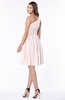 ColsBM Julia Light Pink Classic One Shoulder Sleeveless Chiffon Knee Length Ruching Bridesmaid Dresses