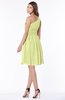 ColsBM Julia Lime Green Classic One Shoulder Sleeveless Chiffon Knee Length Ruching Bridesmaid Dresses