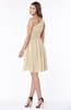 ColsBM Julia Novelle Peach Classic One Shoulder Sleeveless Chiffon Knee Length Ruching Bridesmaid Dresses