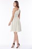 ColsBM Julia Off White Classic One Shoulder Sleeveless Chiffon Knee Length Ruching Bridesmaid Dresses
