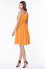 ColsBM Julia Orange Classic One Shoulder Sleeveless Chiffon Knee Length Ruching Bridesmaid Dresses