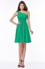 ColsBM Julia Pepper Green Classic One Shoulder Sleeveless Chiffon Knee Length Ruching Bridesmaid Dresses