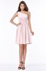 ColsBM Julia Petal Pink Classic One Shoulder Sleeveless Chiffon Knee Length Ruching Bridesmaid Dresses