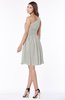ColsBM Julia Platinum Classic One Shoulder Sleeveless Chiffon Knee Length Ruching Bridesmaid Dresses