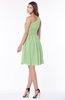 ColsBM Julia Sage Green Classic One Shoulder Sleeveless Chiffon Knee Length Ruching Bridesmaid Dresses