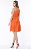 ColsBM Julia Tangerine Classic One Shoulder Sleeveless Chiffon Knee Length Ruching Bridesmaid Dresses
