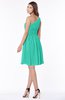 ColsBM Julia Viridian Green Classic One Shoulder Sleeveless Chiffon Knee Length Ruching Bridesmaid Dresses