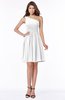 ColsBM Julia White Classic One Shoulder Sleeveless Chiffon Knee Length Ruching Bridesmaid Dresses