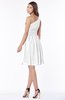ColsBM Julia White Classic One Shoulder Sleeveless Chiffon Knee Length Ruching Bridesmaid Dresses