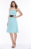 ColsBM Kaliyah Aqua Glamorous A-line Sleeveless Satin Knee Length Bow Bridesmaid Dresses
