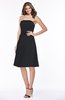 ColsBM Kaliyah Black Glamorous A-line Sleeveless Satin Knee Length Bow Bridesmaid Dresses
