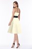 ColsBM Kaliyah Bleached Sand Glamorous A-line Sleeveless Satin Knee Length Bow Bridesmaid Dresses