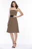 ColsBM Kaliyah Bronze Brown Glamorous A-line Sleeveless Satin Knee Length Bow Bridesmaid Dresses