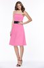 ColsBM Kaliyah Carnation Pink Glamorous A-line Sleeveless Satin Knee Length Bow Bridesmaid Dresses