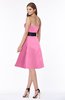 ColsBM Kaliyah Carnation Pink Glamorous A-line Sleeveless Satin Knee Length Bow Bridesmaid Dresses