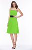 ColsBM Kaliyah Classic Green Glamorous A-line Sleeveless Satin Knee Length Bow Bridesmaid Dresses